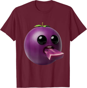 Niche Fruits Funny Grape Meme Brainrot Surreal T-Shirt - T-Shirt | Maroon