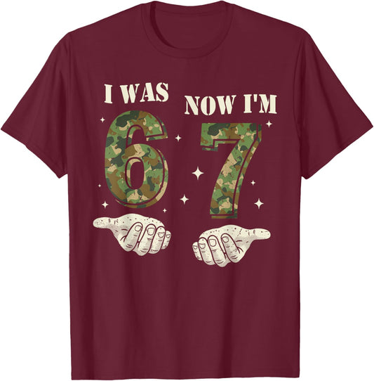 I was 6 Now I'm 7 Year Old Birthday 6 7 Birthday Boys Kids T-Shirt - T-Shirt | Maroon