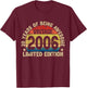 Vintage 2006 Limited Edition 20 Years of Being Awesome Bday T-Shirt - T-Shirt | Maroon