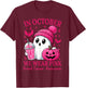Breast Cancer Halloween Women in October We Wear Pink T-Shirt - T-Shirt | Maroon