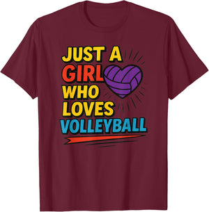 Volleyball Pop Comic for Teen Girls That Love Volleyball T-Shirt - T-Shirt | Maroon