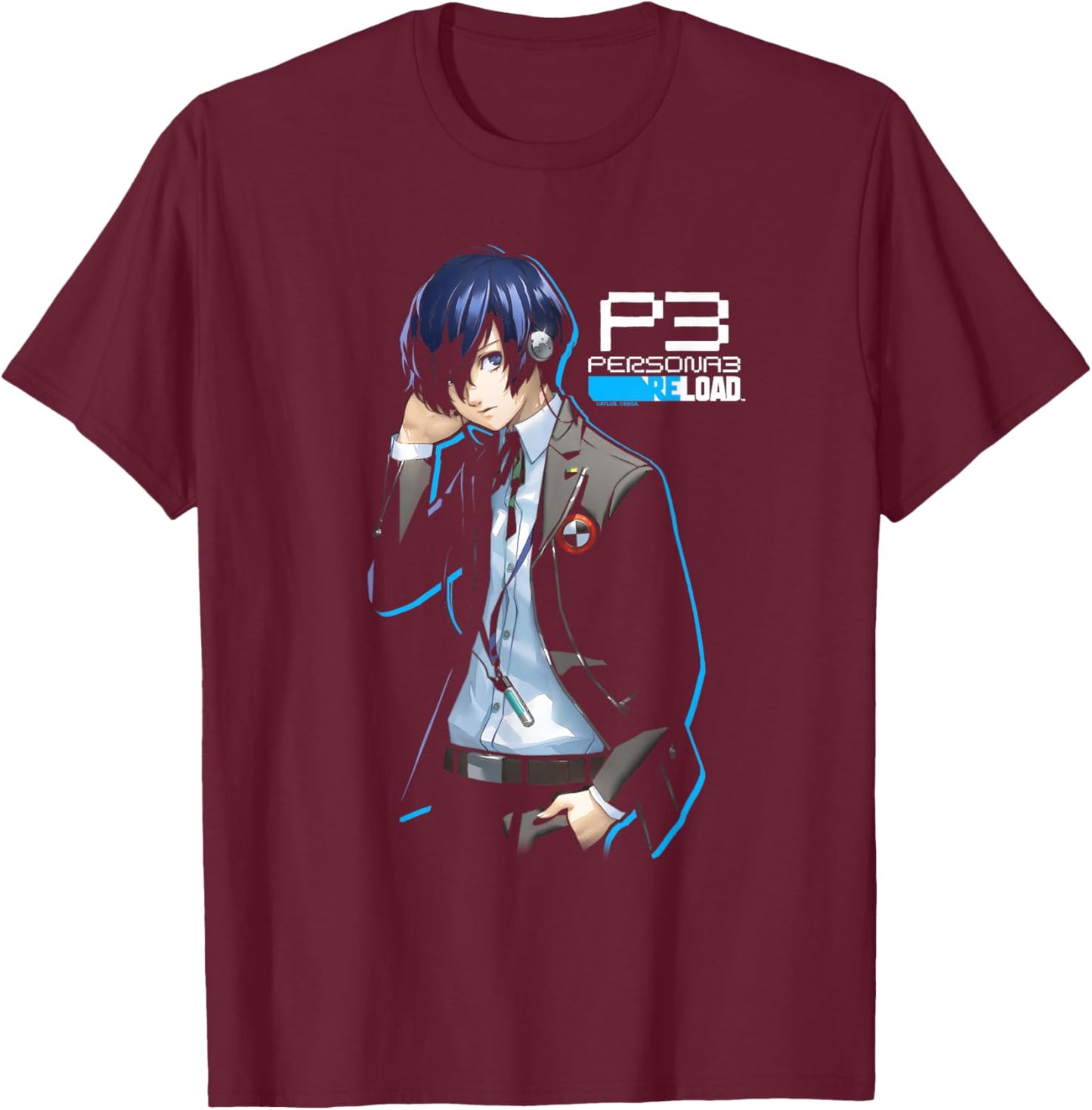 Protagonist Memento Mori Collage Video Game T-Shirt - T-Shirt | Maroon