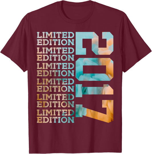 9 Years Limited Edition 2017 9TH Birthday T-Shirt - T-Shirt | Maroon