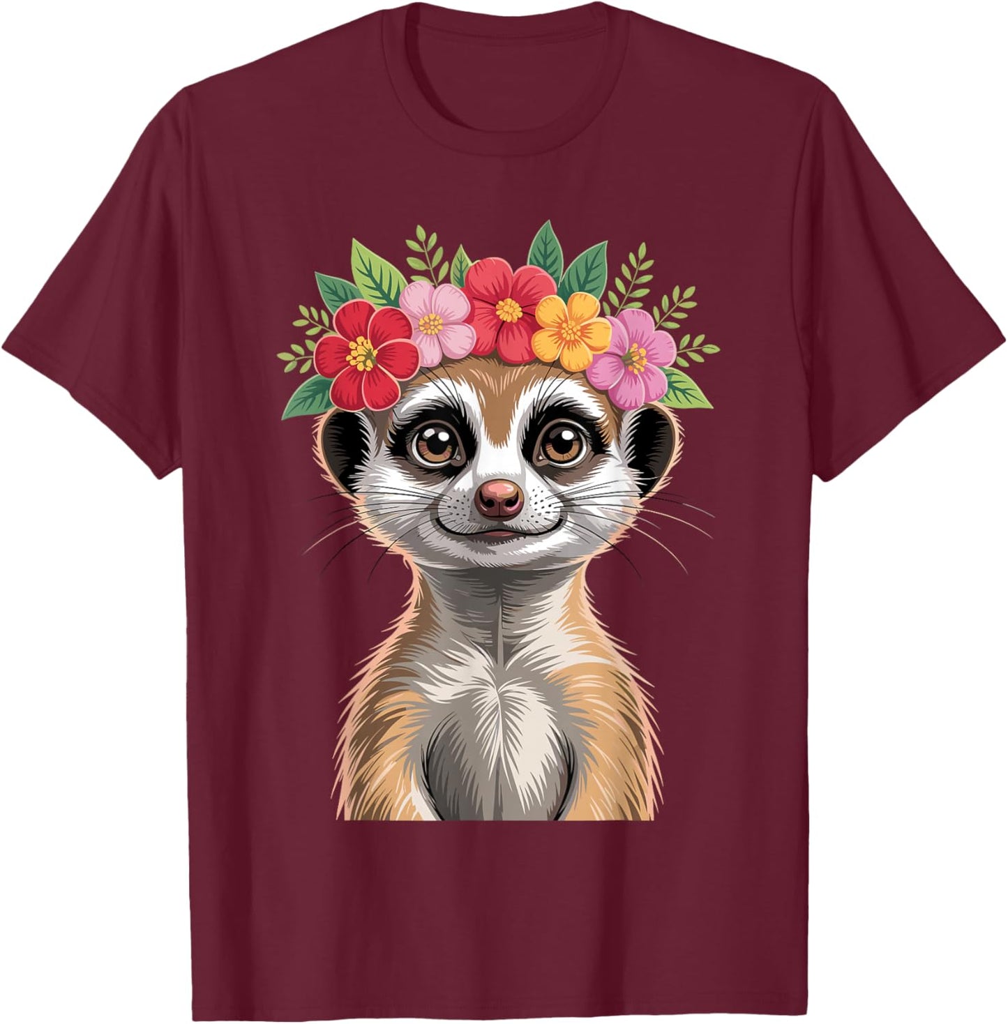 Meerkat Art Girls Wildlife Animal Meerkat Lover T-Shirt - T-Shirt | Maroon