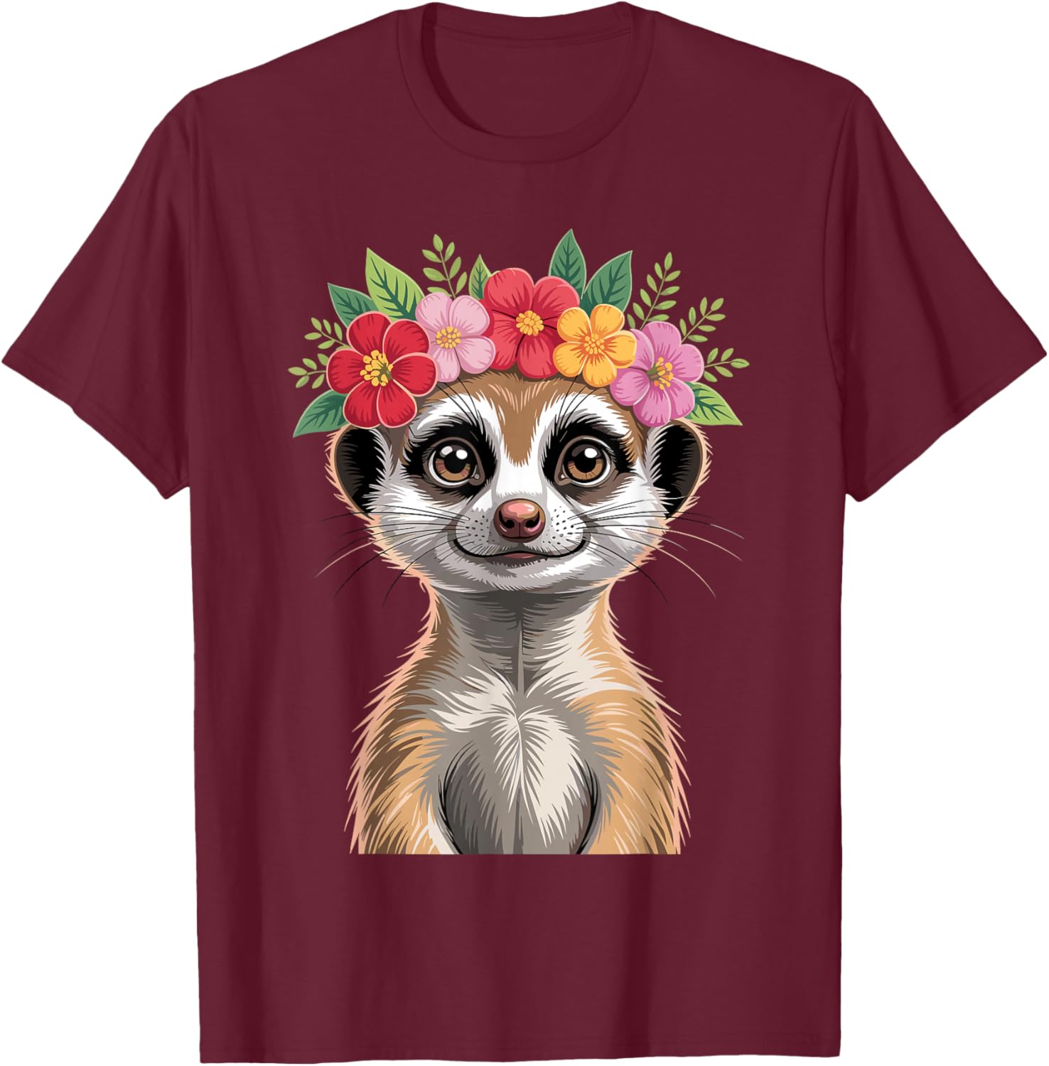 Meerkat Art Girls Wildlife Animal Meerkat Lover T-Shirt - T-Shirt | Maroon