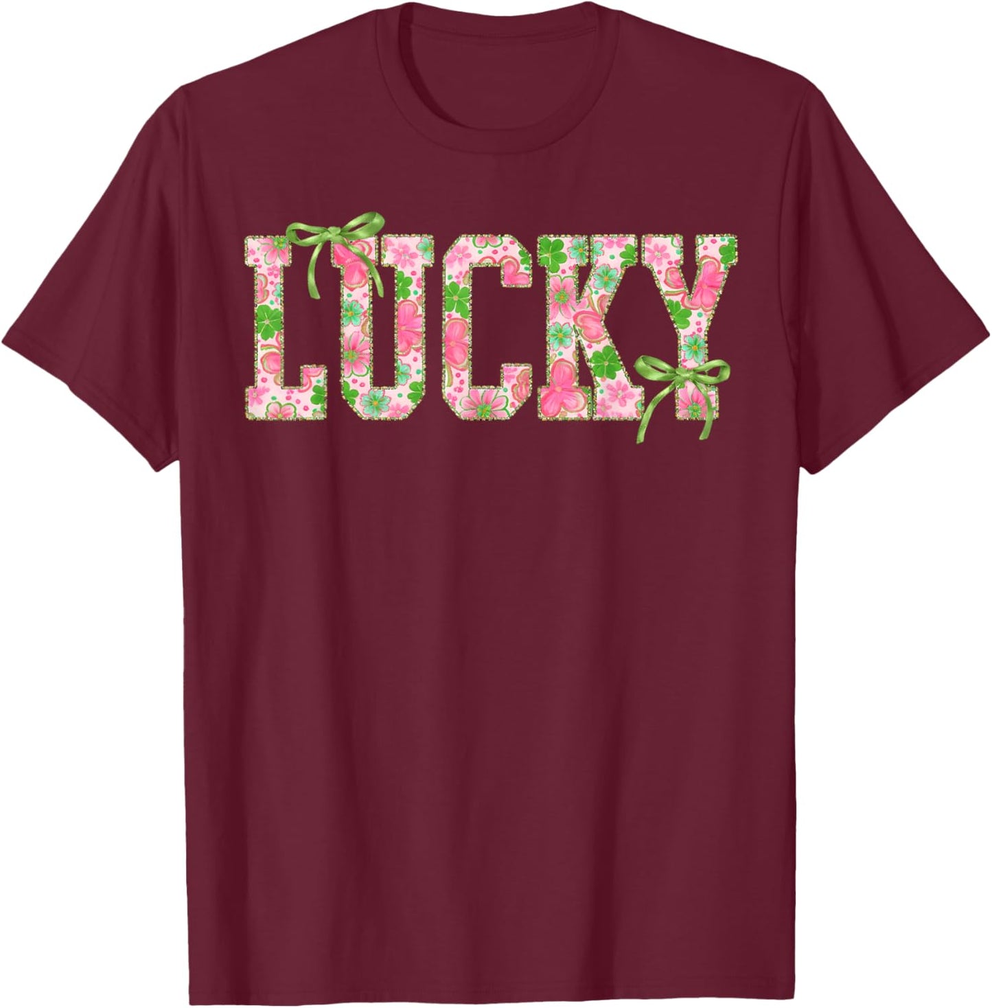 St Pattys Day Lucky Shamrock St Patrick's Day Men Women T-Shirt - T-Shirt | Maroon