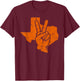 Vintage Texas Peace Graphic Classic Women Kids T-Shirt - T-Shirt | Maroon