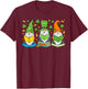 Gnomes Reading Books St Patricks Day Irish Teacher Women T-Shirt - T-Shirt | Maroon