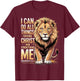 Philippians 4 13 Christian Religious Lion Faith T-Shirt - T-Shirt | Maroon
