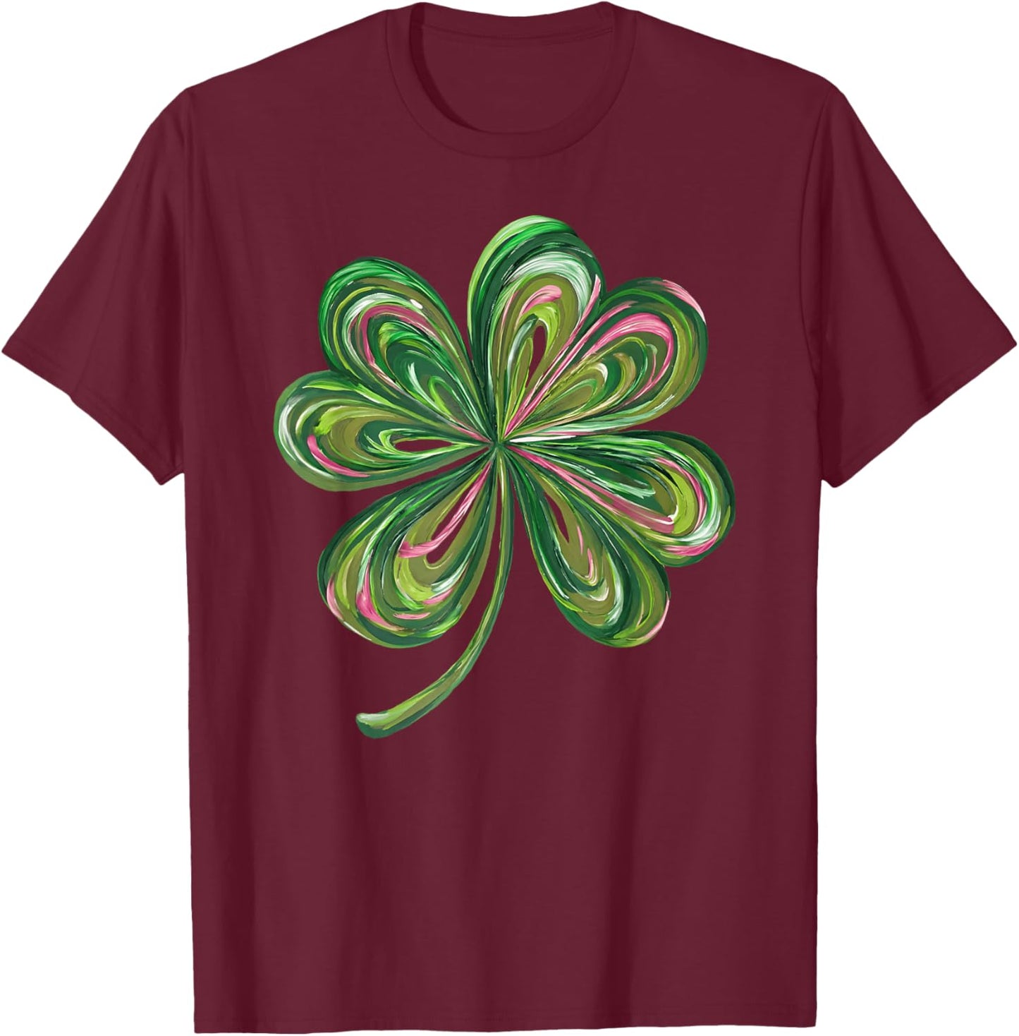 Coquette Shamrock Bow St Patrick’s Day Lucky Clover Kids T-Shirt - T-Shirt | Maroon