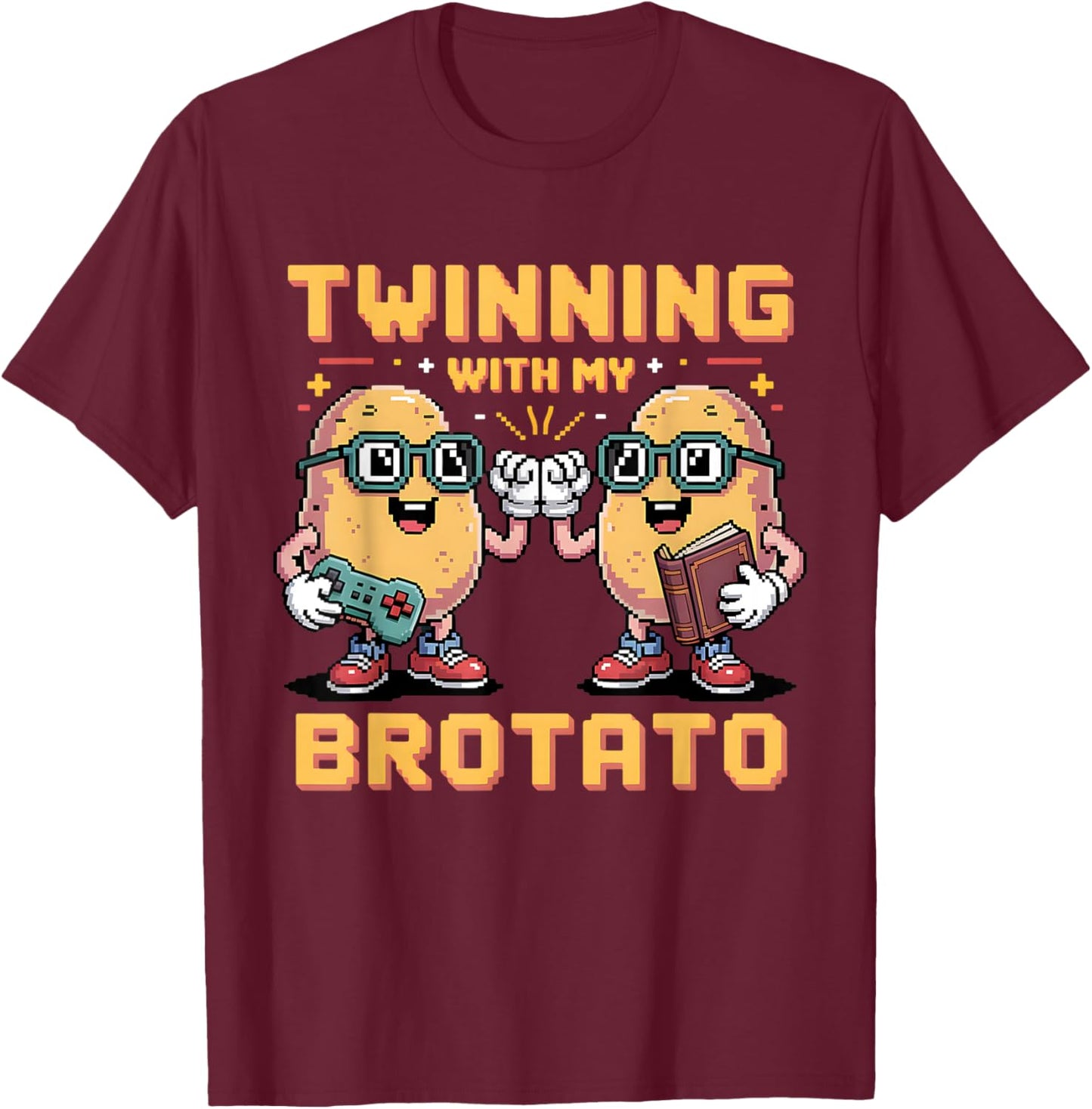 Twinning with My Brotato T-Shirt - T-Shirt | Maroon