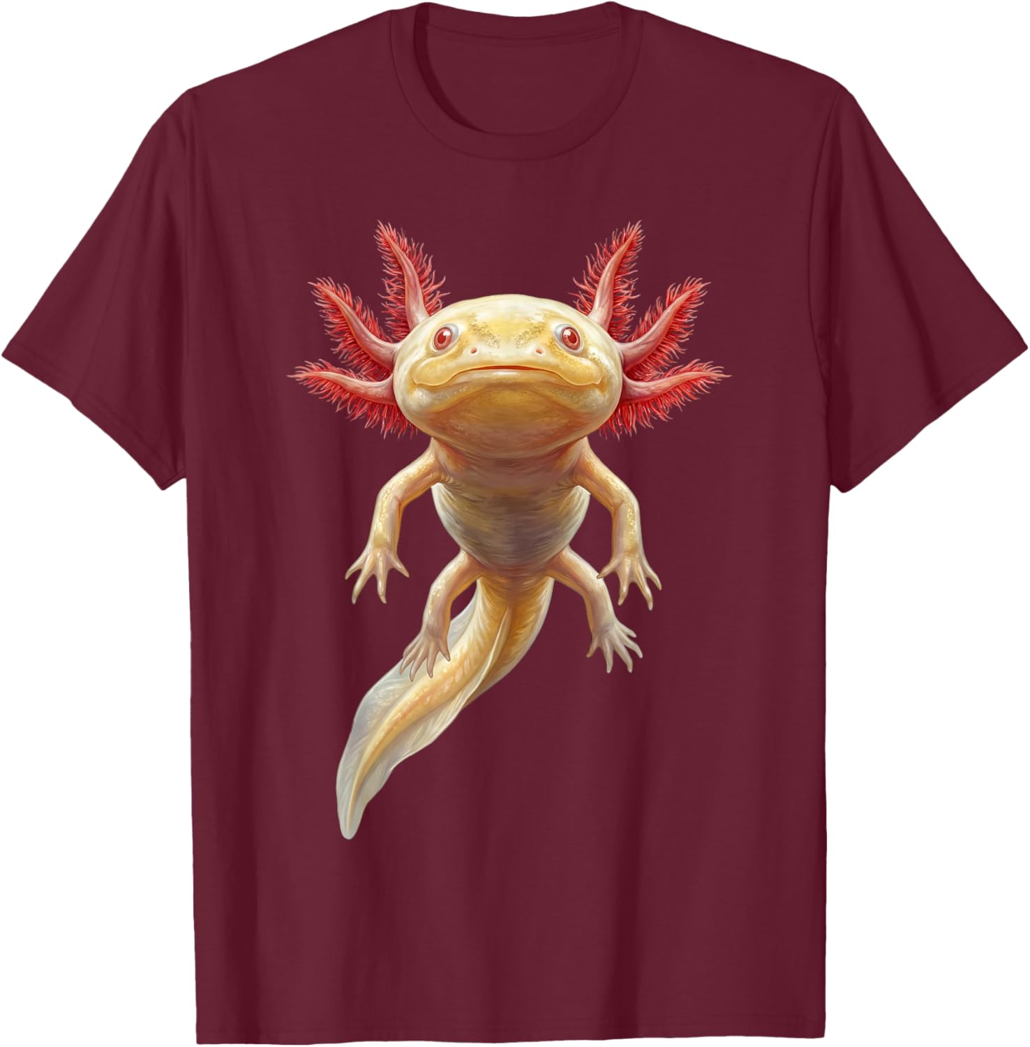 Albino Axolotl – Golden Morph Science Lovers Boys Girls Kids T-Shirt - T-Shirt | Maroon