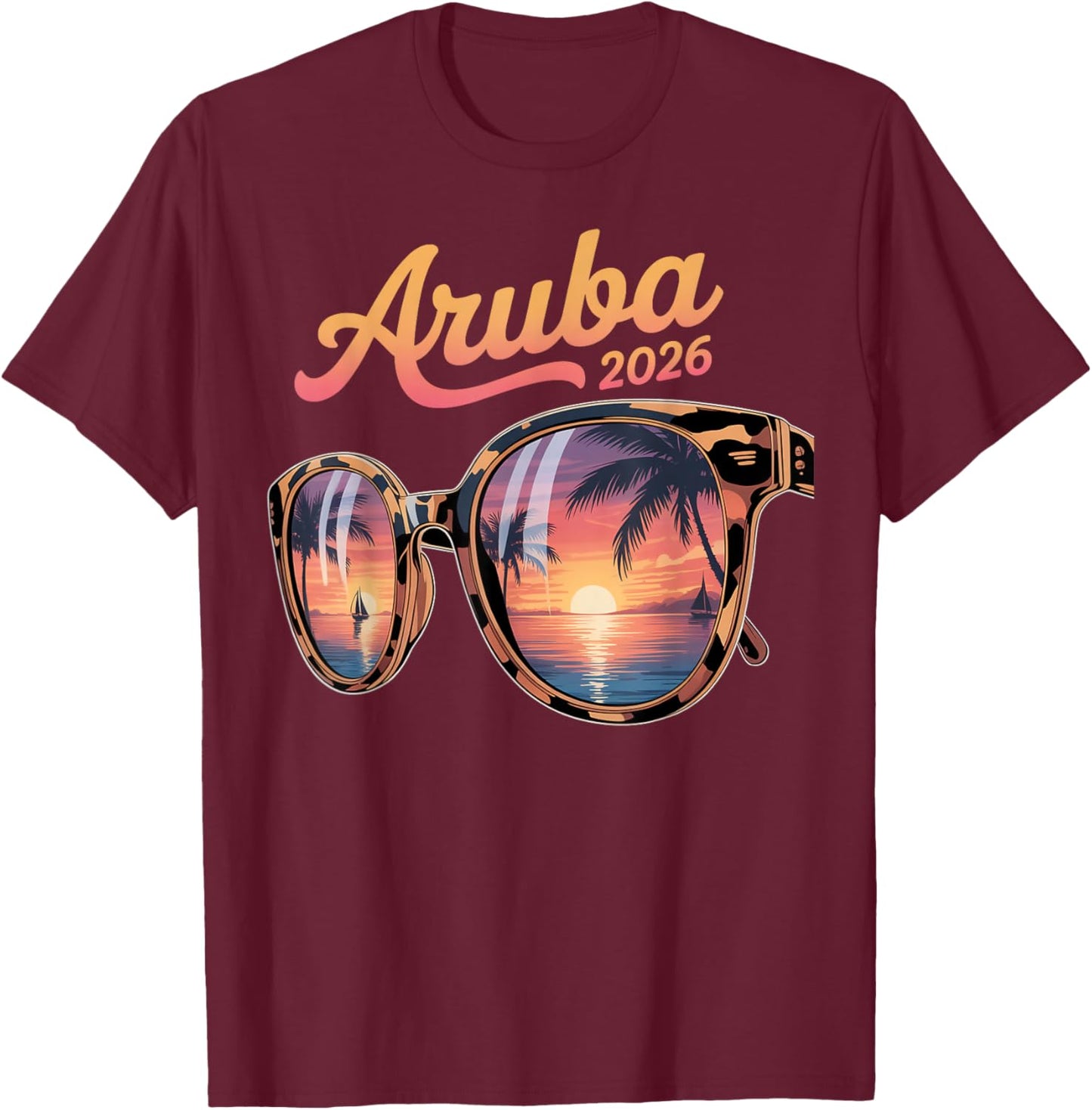 Aruba Cruise 2026 Matching Family Vacation T-Shirt - T-Shirt | Maroon