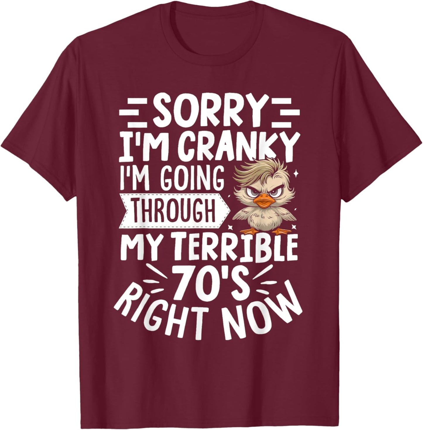 Sorry I'm Cranky I'm Going Through My Terrible 70'st T-Shirt - T-Shirt | Maroon