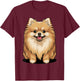 Cute Puppy Breed Artistic Pom Toy Companion Pomeranian T-Shirt - T-Shirt | Maroon