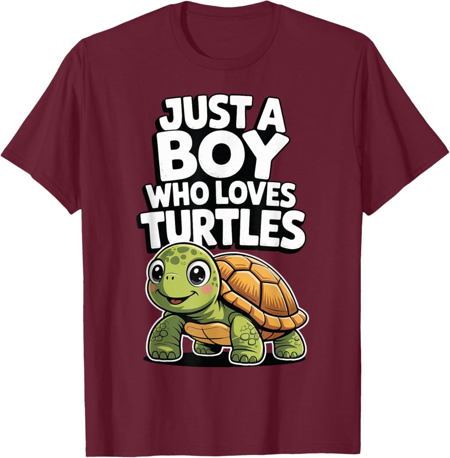 Just A Boy Who Loves Turtles T-Shirt - T-Shirt | Maroon