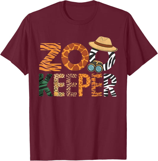 Zookeeper Costume Vintage T-Shirt - T-Shirt | Maroon