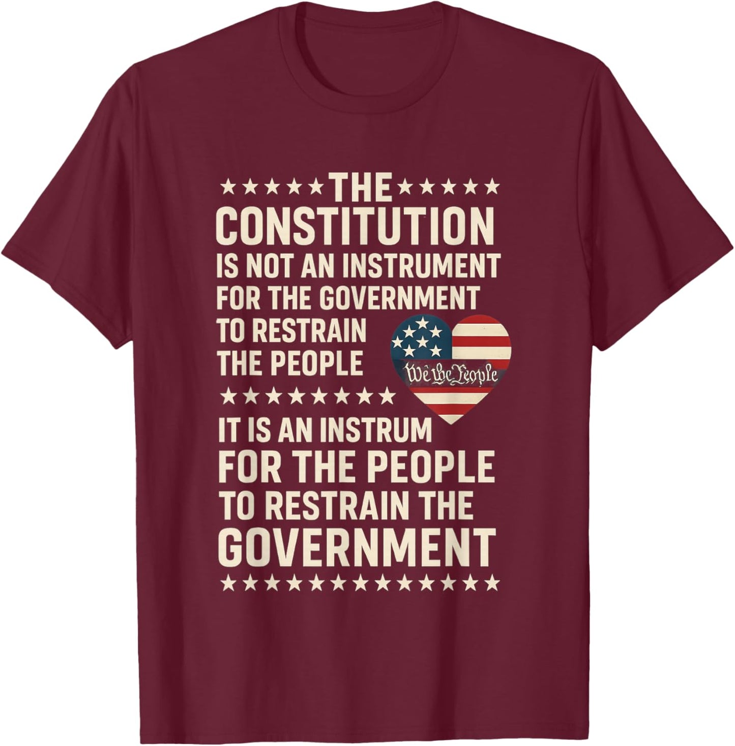 The Constitution is an Instrument Us Patriotic T-Shirt - T-Shirt | Maroon