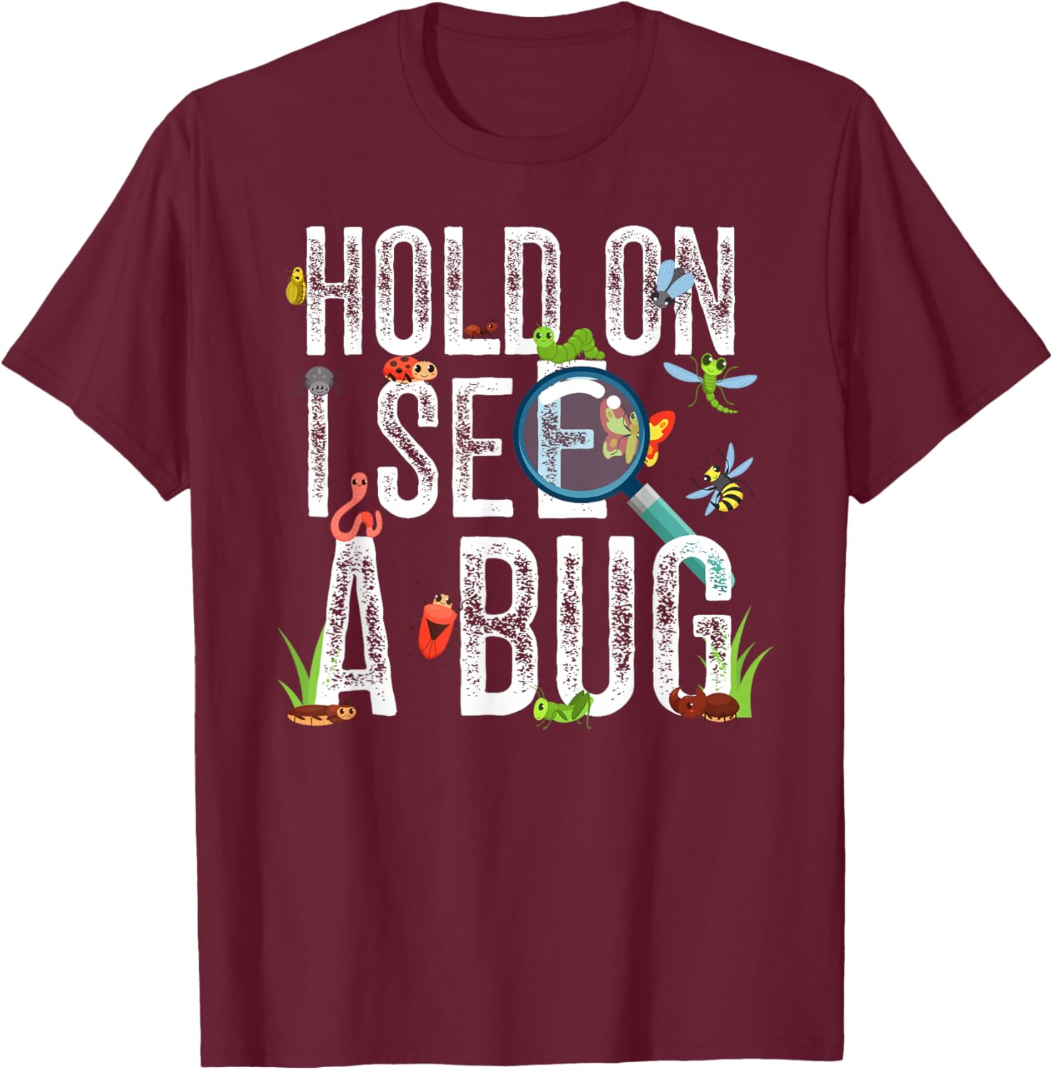 I See A Bug Catcher Bug Hunter Kids Insect Catcher Boys T-Shirt - T-Shirt | Maroon