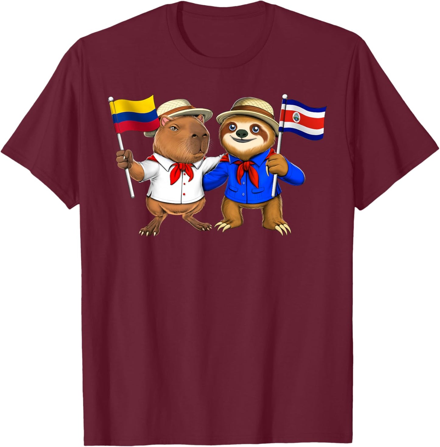 Colombia Costa Rica Roots Colombian Flag Proud Costa Rican T-Shirt - T-Shirt | Maroon