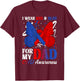 I Wear Red & Blue for My Dad CHD Awareness Month Butterfly T-Shirt - T-Shirt | Maroon