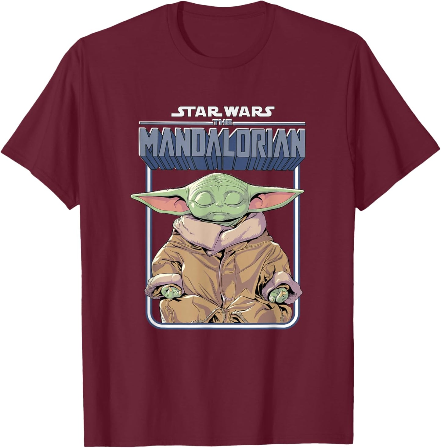 Star Wars The Mandalorian Grogu Zen Meditation Moment T-Shirt - T-Shirt | Maroon