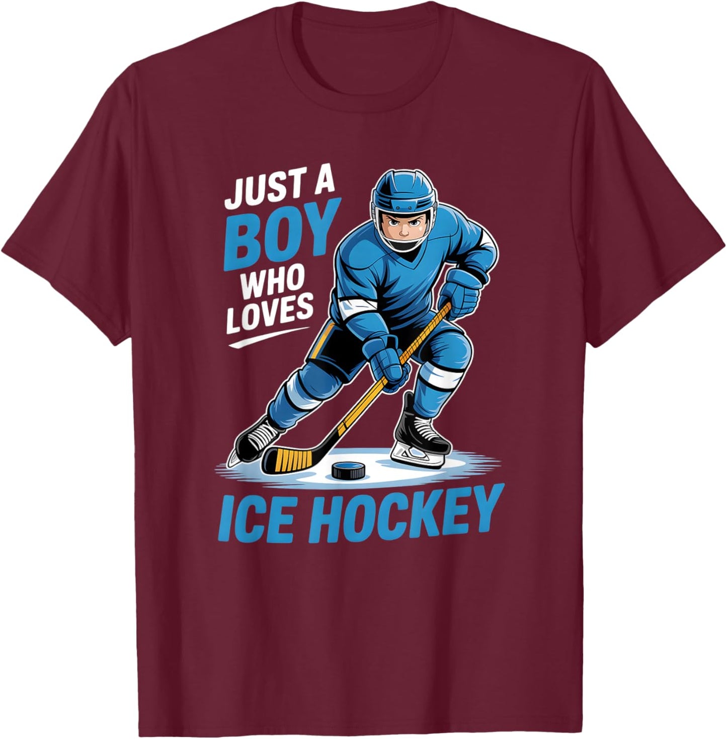 Boys Ice Hockey T-Shirt - T-Shirt | Maroon