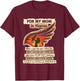 for My Mom in Heaven Missing You Remembrance Angel Wing T-Shirt - T-Shirt | Maroon