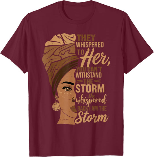 Storm Black History Month Women Melanin African Africa Queen T-Shirt - T-Shirt | Maroon