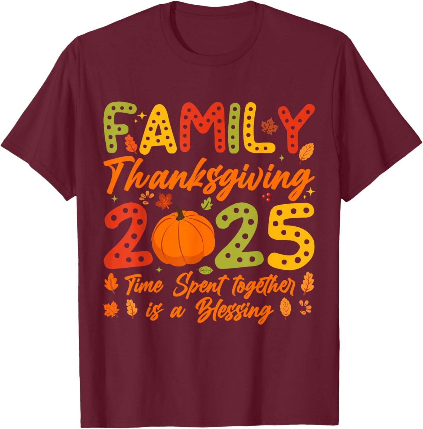 Family Thanksgiving 2025 Matching Thanksgiving Crew Turkey T-Shirt - T-Shirt | Maroon