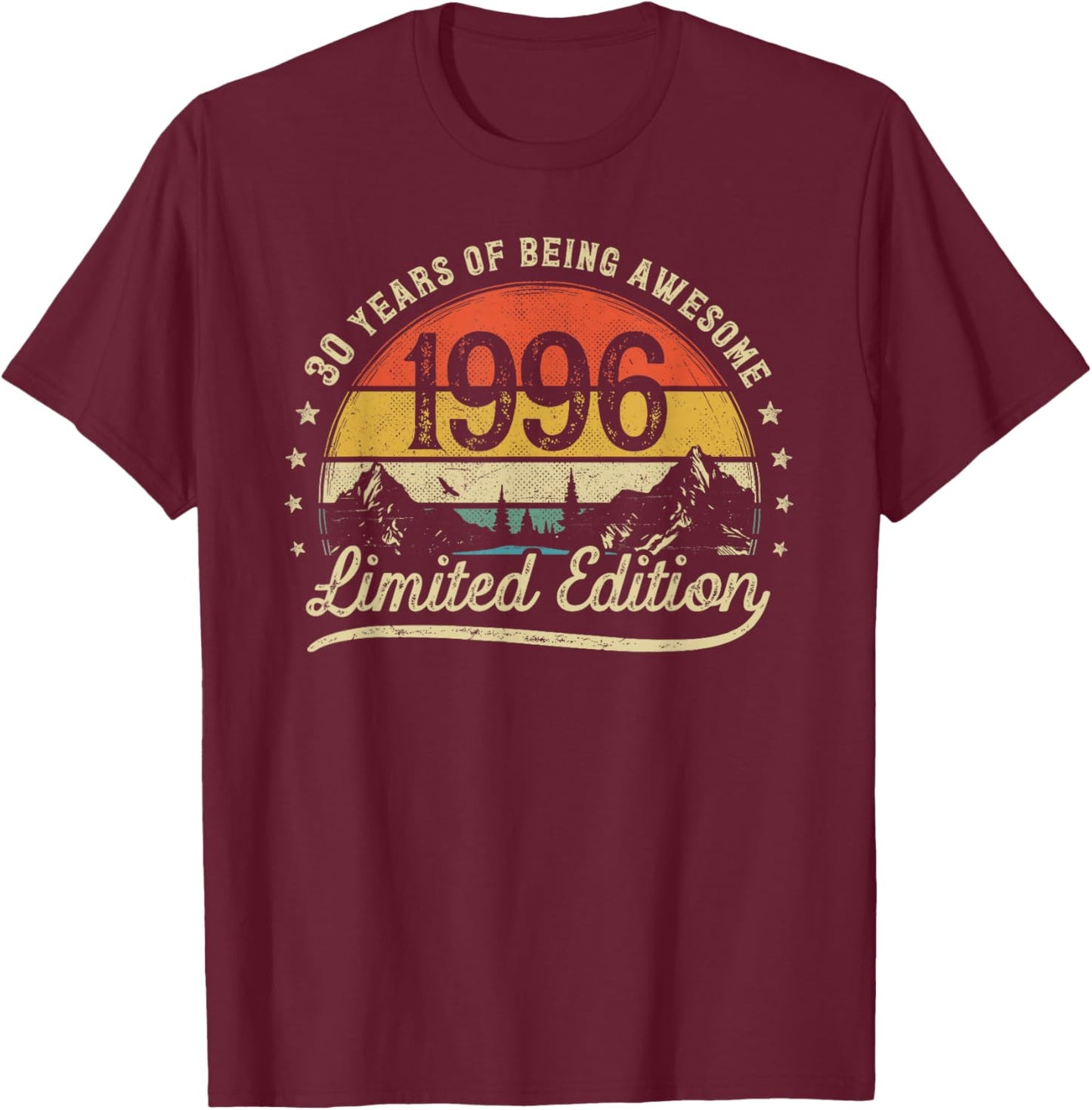 Vintage 1996 30 Years Old 30th Birthday T-Shirt - T-Shirt | Maroon
