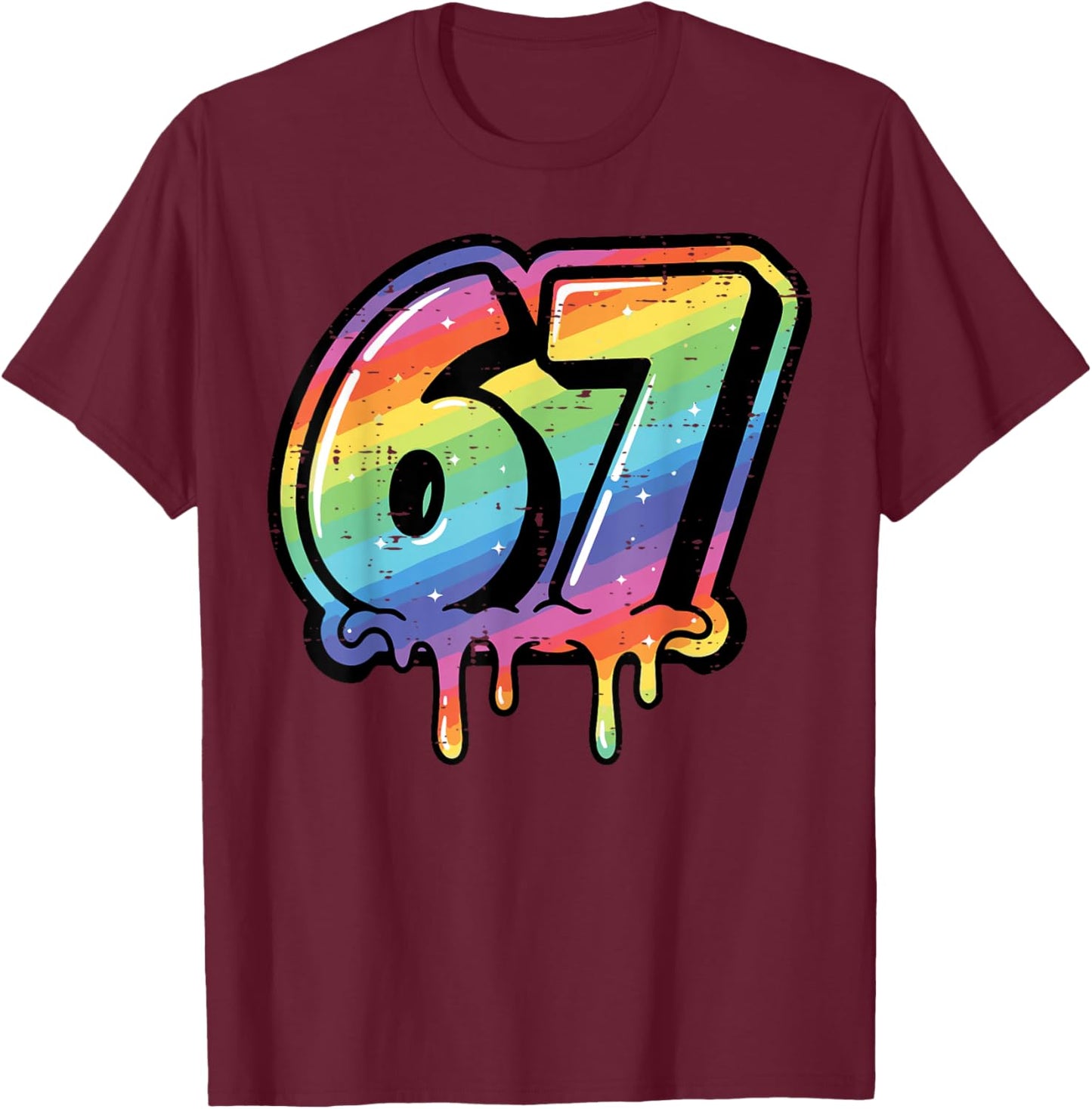 6 7 Meme Number Drip 67 Gen Alpha Slang Kids Boys Youth T-Shirt - T-Shirt | Maroon