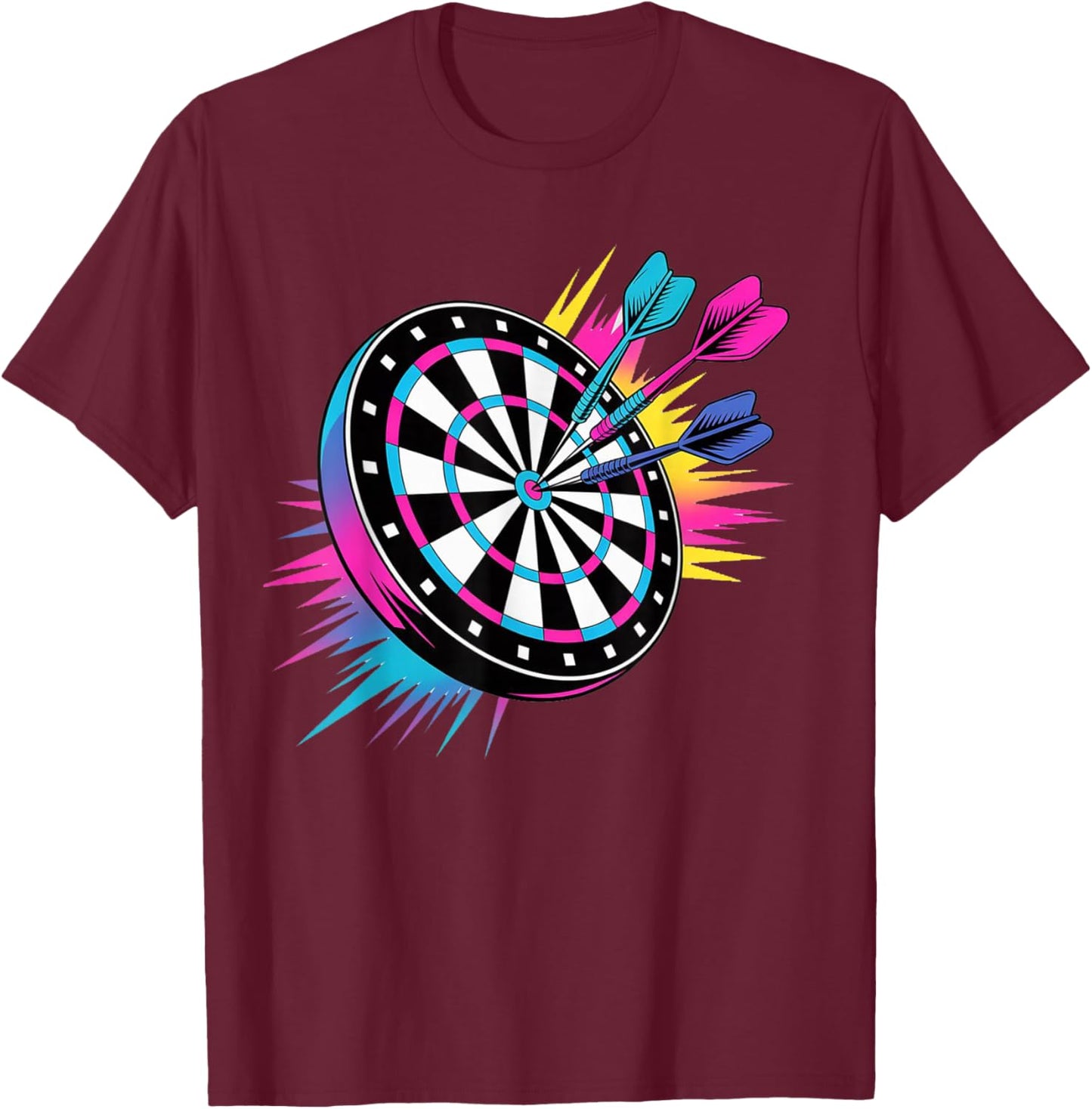 Fan Trikot Team Sport Dart Darts Dartspieler Retro Spruch T-Shirt - T-Shirt | Maroon