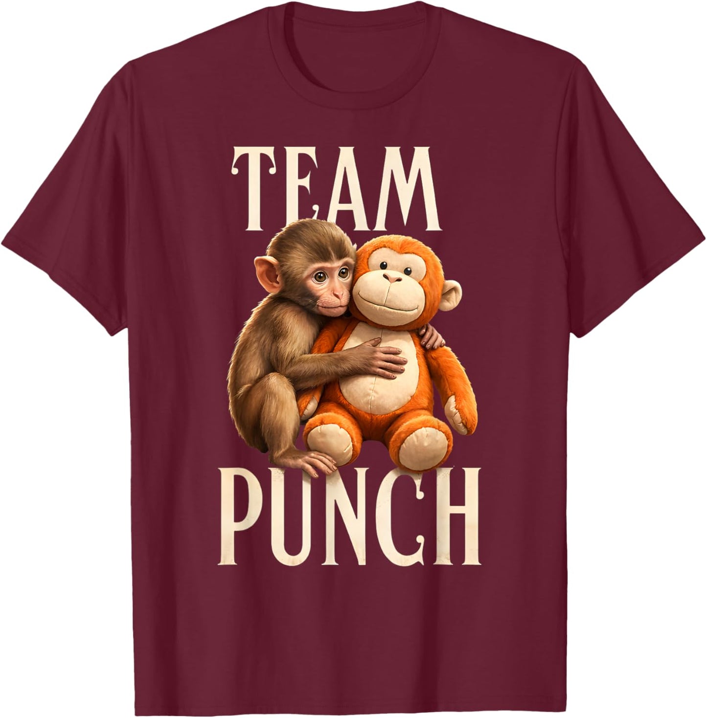 Baby Monkey Punch Team Punch T-Shirt - T-Shirt | Maroon