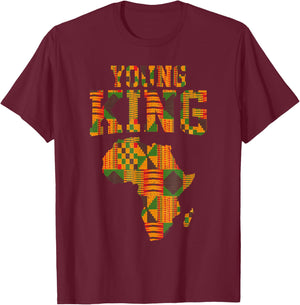 Kente Cloth African Print T-Shirt - T-Shirt | Maroon