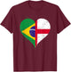 Vintage Brazil England Flag for Proud Brazilian English Fans T-Shirt - T-Shirt | Maroon