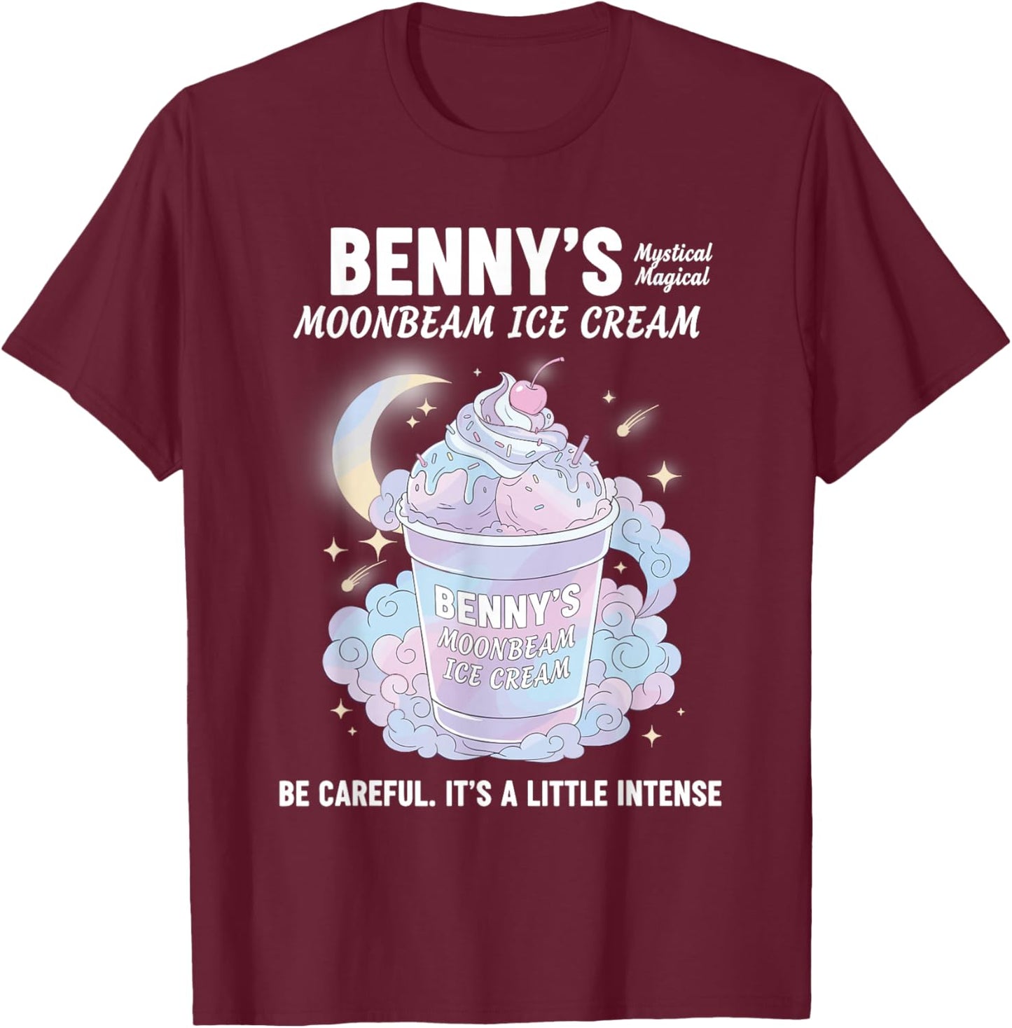 Vintage Moonbeam Ice Cream Truck Retro Double Scoop Popsicle T-Shirt - T-Shirt | Maroon