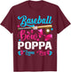 Baseball Or Bows Poppa Loves You Gender Reveal T-Shirt - T-Shirt | Maroon