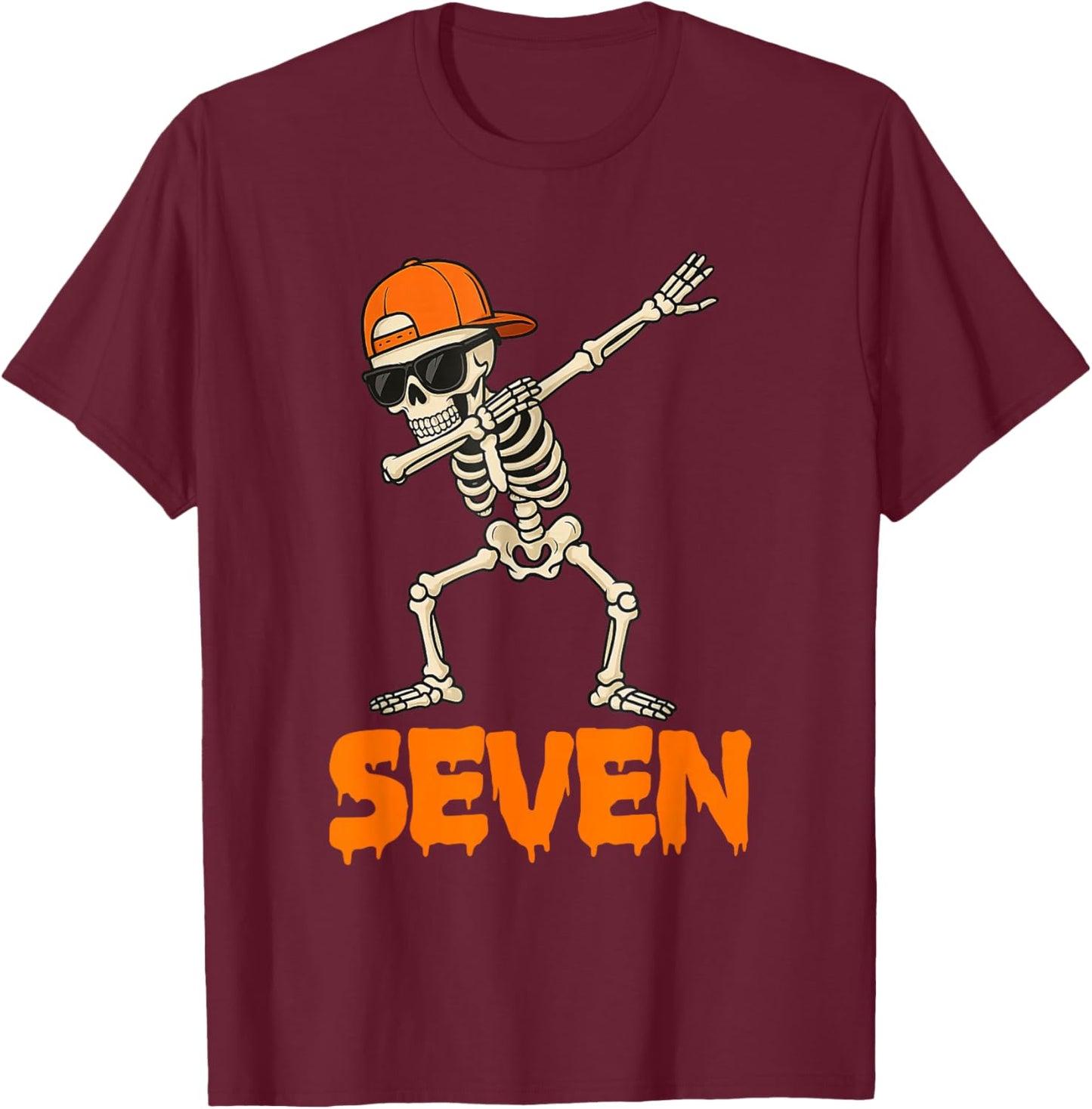 Funny Dabbing Skeleton 67 Meme Matching Halloween Costume T-Shirt - T-Shirt | Maroon