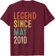 Legend May 2010 16th Birthday Boy Girl 16 Year Old T-Shirt - T-Shirt | Maroon