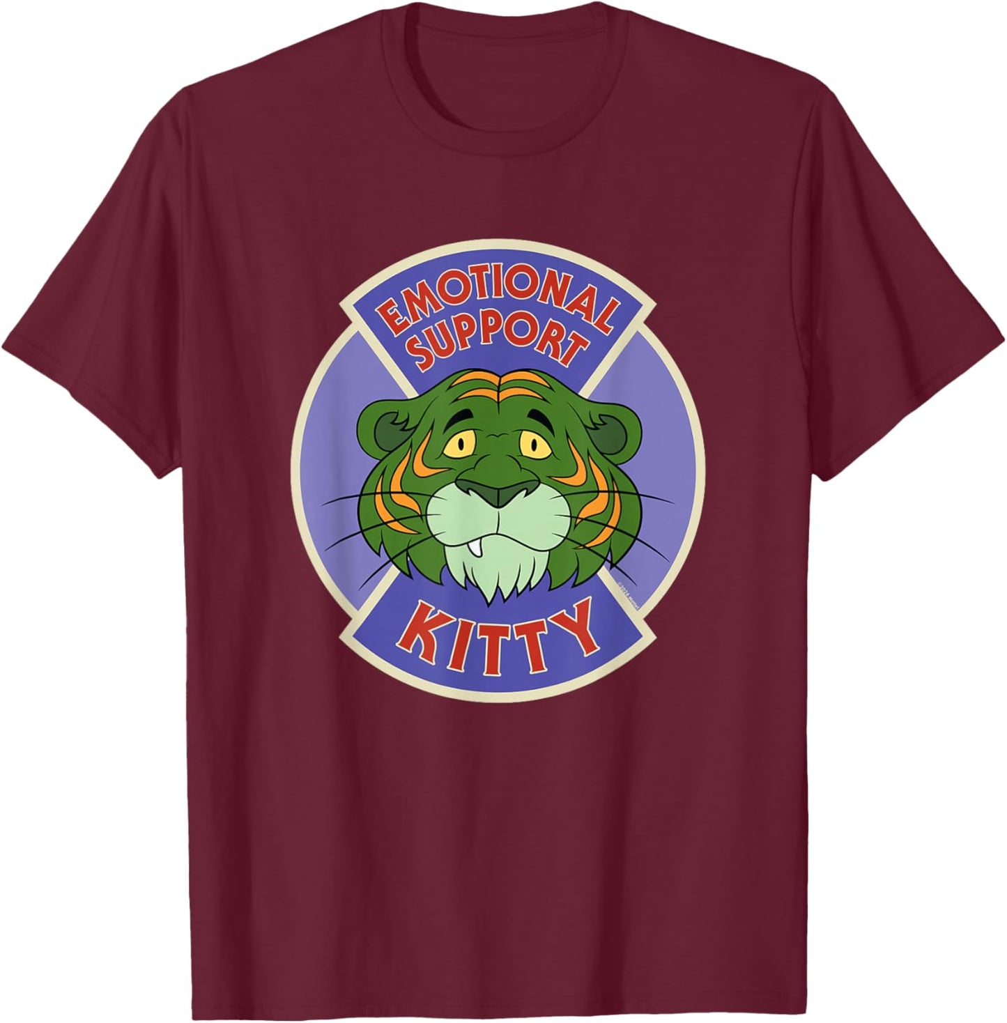 Masters of The Universe - Battle Cat Emotional Support Kitty T-Shirt - T-Shirt | Maroon