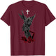 Saint Michael The Archangel Defeating Satan Christian T-Shirt - T-Shirt | Maroon