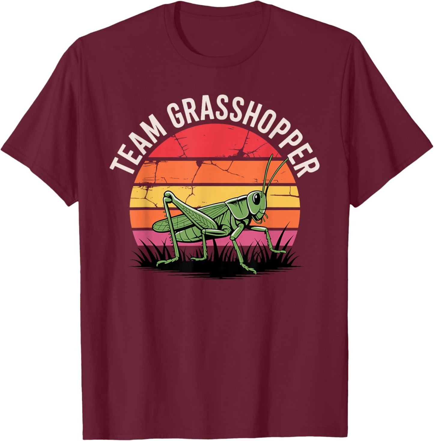 Grasshopper Art Women Kids Bug Insect Grasshopper T-Shirt - T-Shirt | Maroon