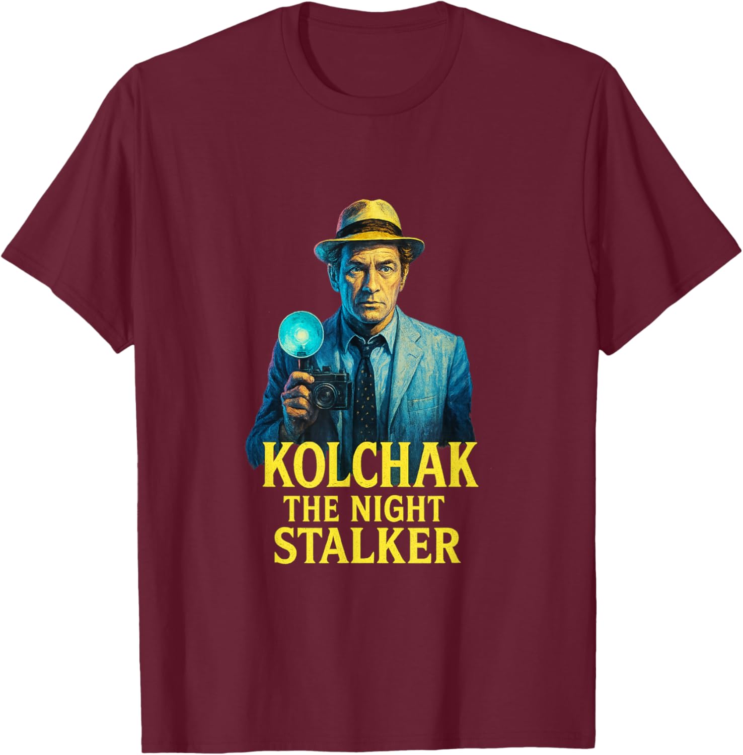 Kolchak The Night Stalker Cult Classic Horror & Mystery T-Shirt - T-Shirt | Maroon
