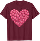 Pickleball Heart Valentines Day Pickleball Player Sports Fan T-Shirt - T-Shirt | Maroon