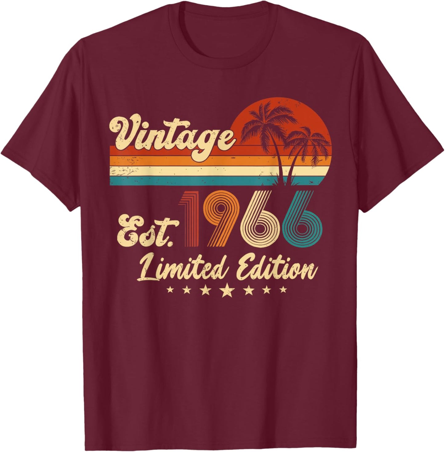Vintage 1966 Limited Edition 50-Year-Old 60th Birthday 2026 T-Shirt - T-Shirt | Maroon