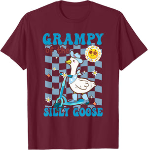 Grampy of The Silly Goose First Birthday Family Matching T-Shirt - T-Shirt | Maroon