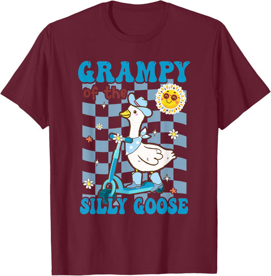 Grampy of The Silly Goose First Birthday Family Matching T-Shirt - T-Shirt | Maroon