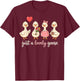 Just a Love Goose Valentine Girl Hearts Women Valentines T-Shirt - T-Shirt | Maroon