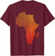 Cool Africa Map Art Women Afrocentric African Print T-Shirt - T-Shirt | Maroon